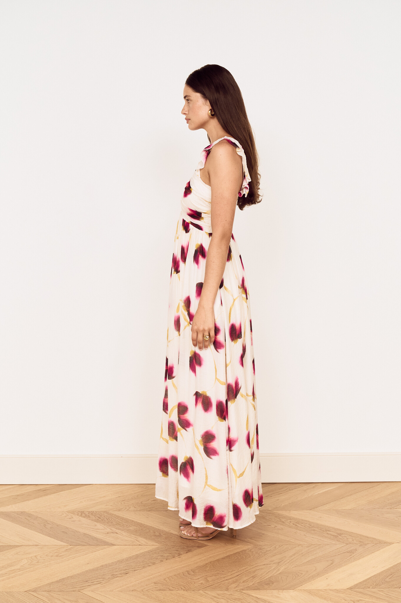 MinkPink Emery Ruffled Bias Maxi Dress