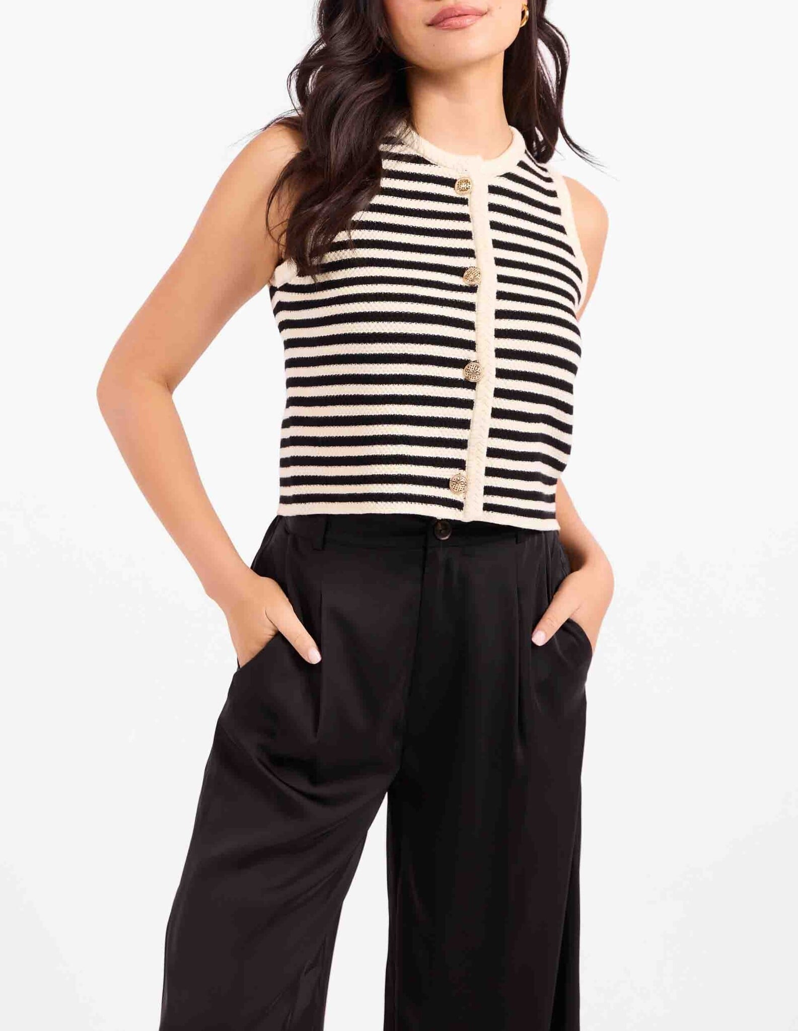 Sadie and Sage Manon Stripe Sweater Vest