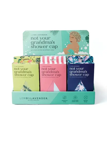 Lemon Lavender Not Your Grandma Shower Caps