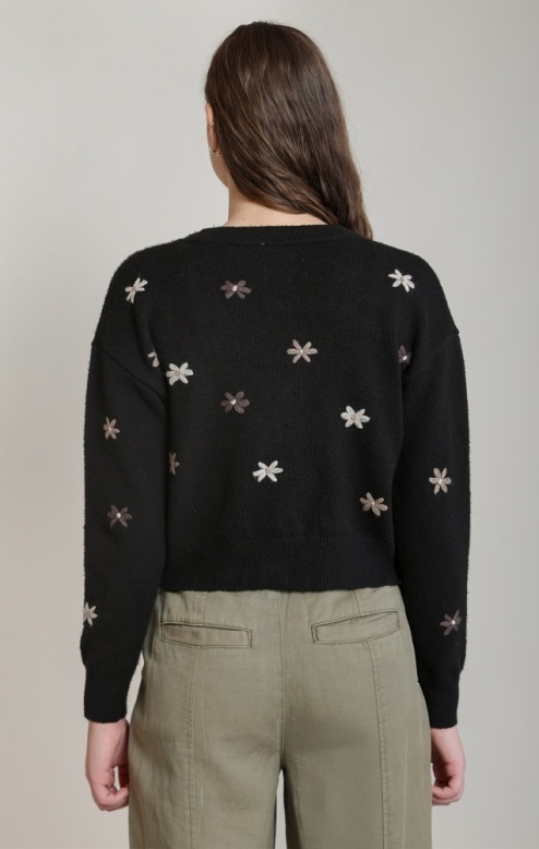 Dex Embroidered Flower Cardigan