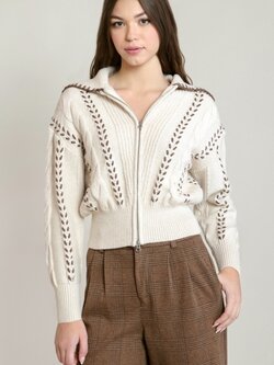 Dex Cable Zip-up Cardigan