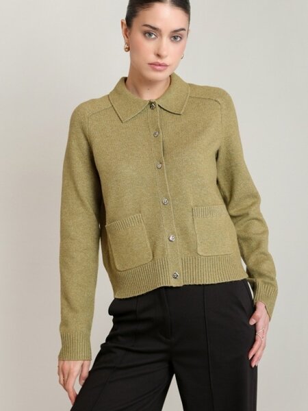 Black Tape Ribbed Cardigan Sweater