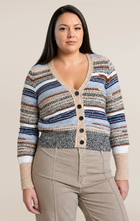 Dex Melange Striped Cardigan