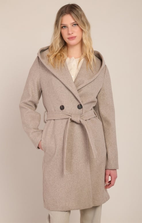 Room 34 Belted Hooded Coat