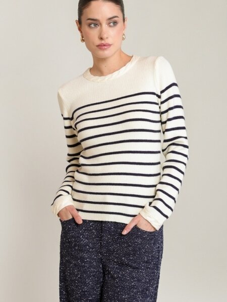 Black Tape Stripe Sweater Top