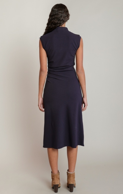 Black Tape Mockneck Midi Dress