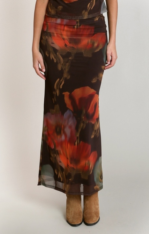 Dex Mesh Floral Skirt