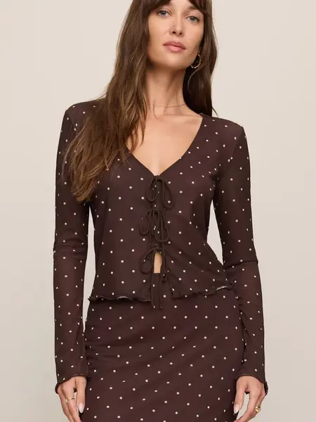 Z Supply Amara Polka Dot Mesh Top
