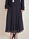 Black Tape Pleated Midi Skirt