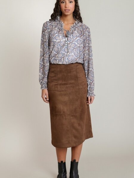 Dex Suede Midi Skirt