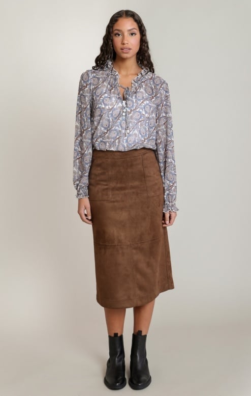 Dex Suede Midi Skirt