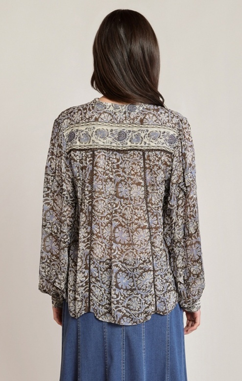 Black Tape Orchid Print Blouse