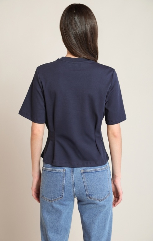 Black Tape Cinched Waist Tee