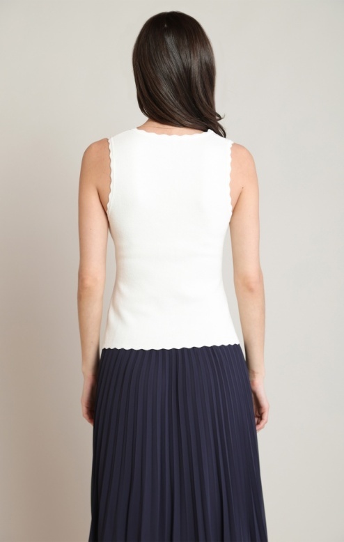 Black Tape Scalloped Knit Top