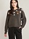 Black Tape Embroidered Flower Sweater