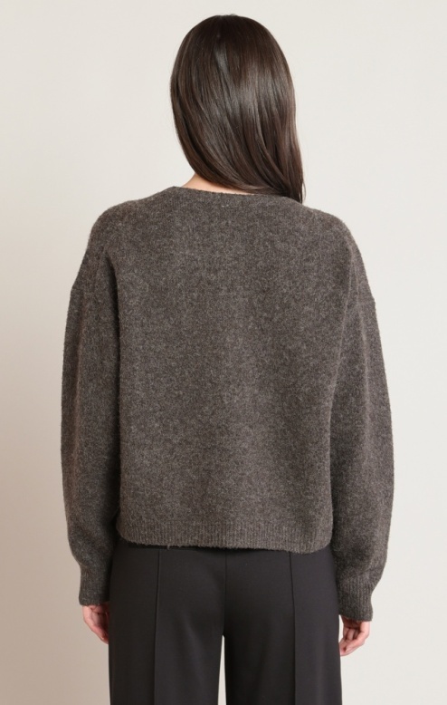 Black Tape Embroidered Flower Sweater