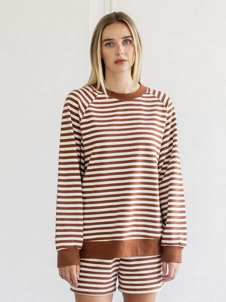 Brunette The Label Striped Crew
