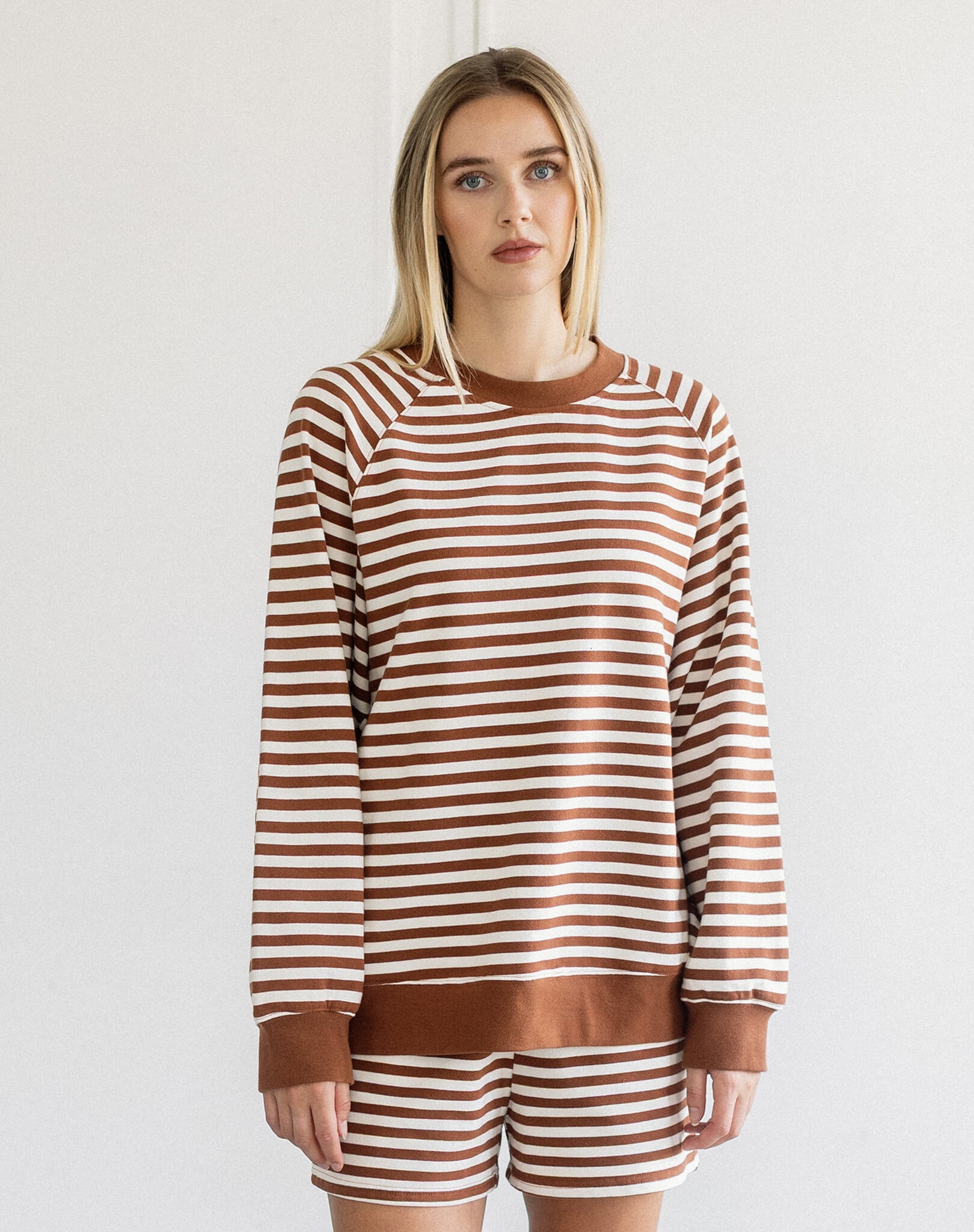 Brunette The Label Striped Crew