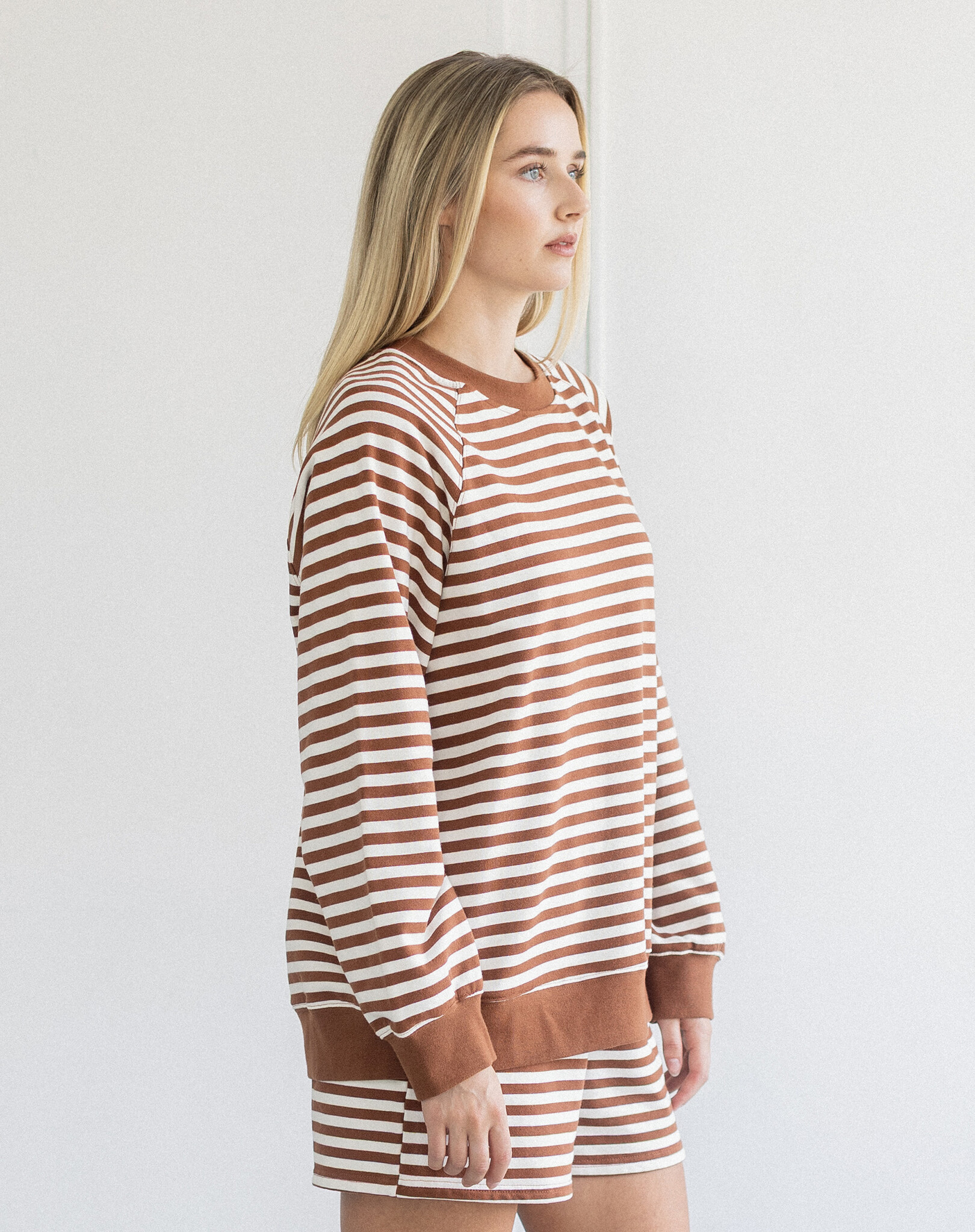 Brunette The Label Striped Crew