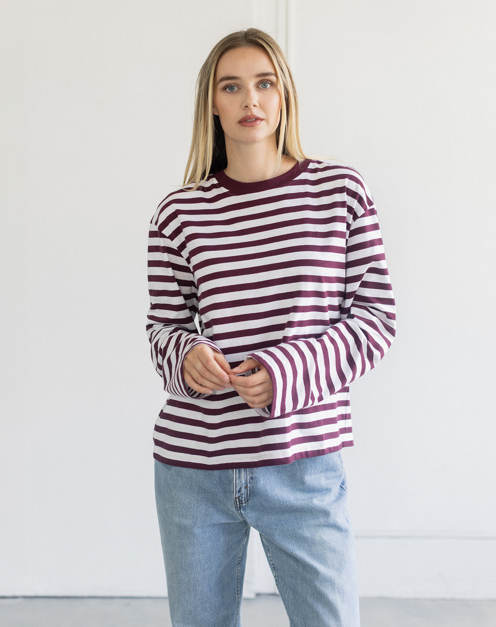 Brunette The Label Long Sleeve Boxy Tee