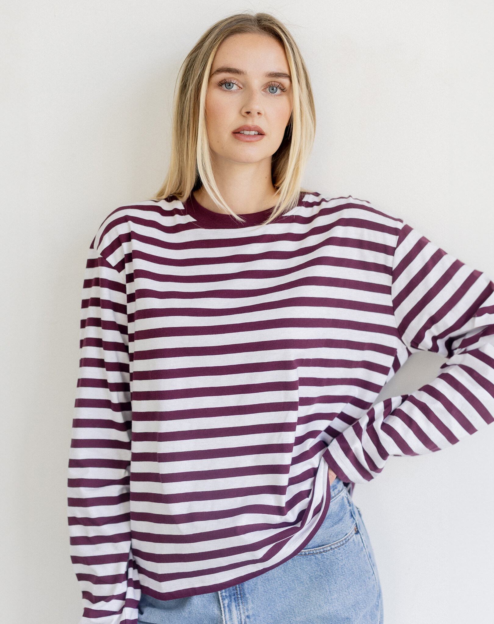 Brunette The Label Long Sleeve Boxy Tee