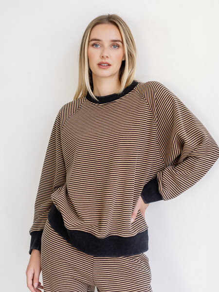 Brunette The Label Mini Striped Crew