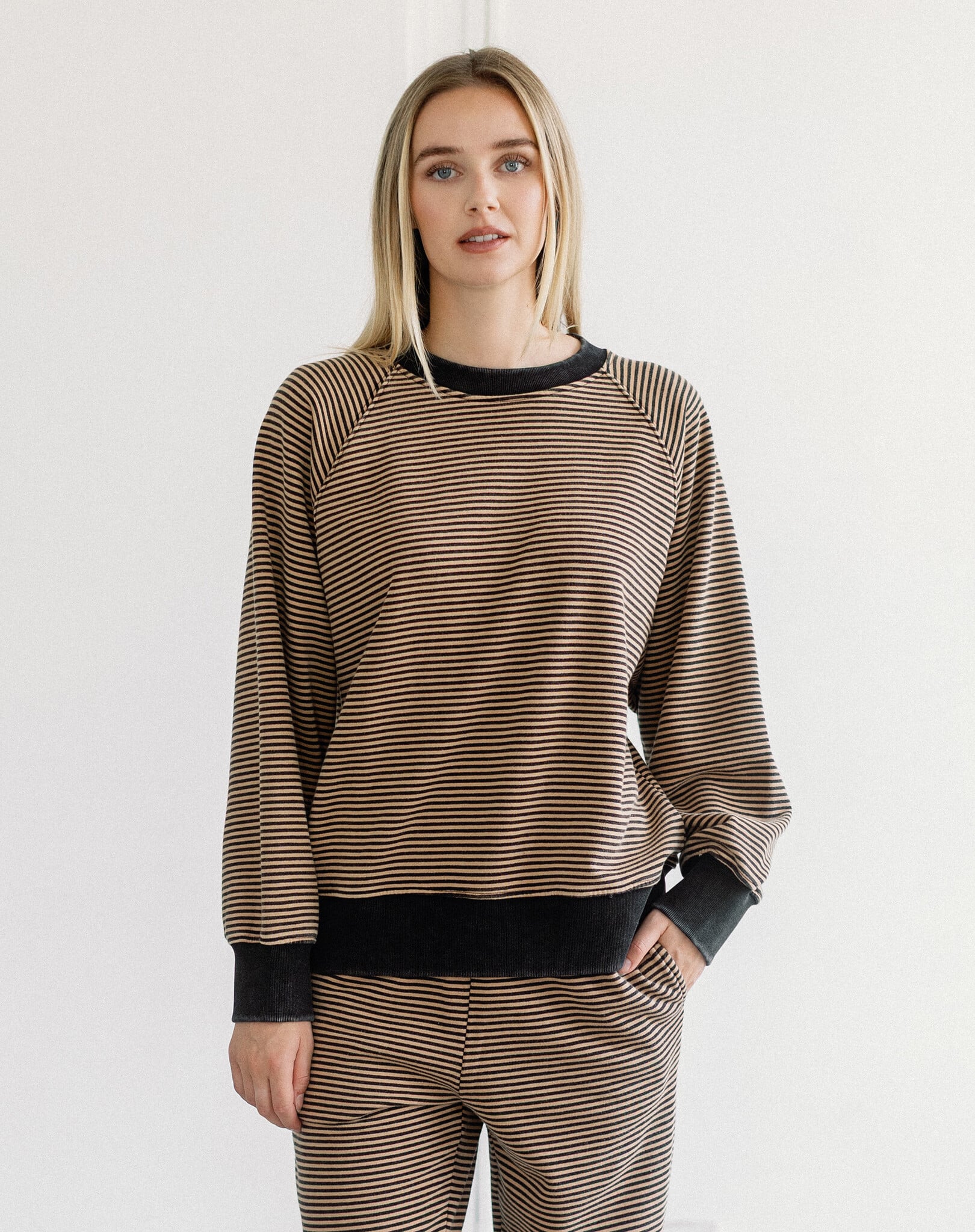 Brunette The Label Mini Striped Crew