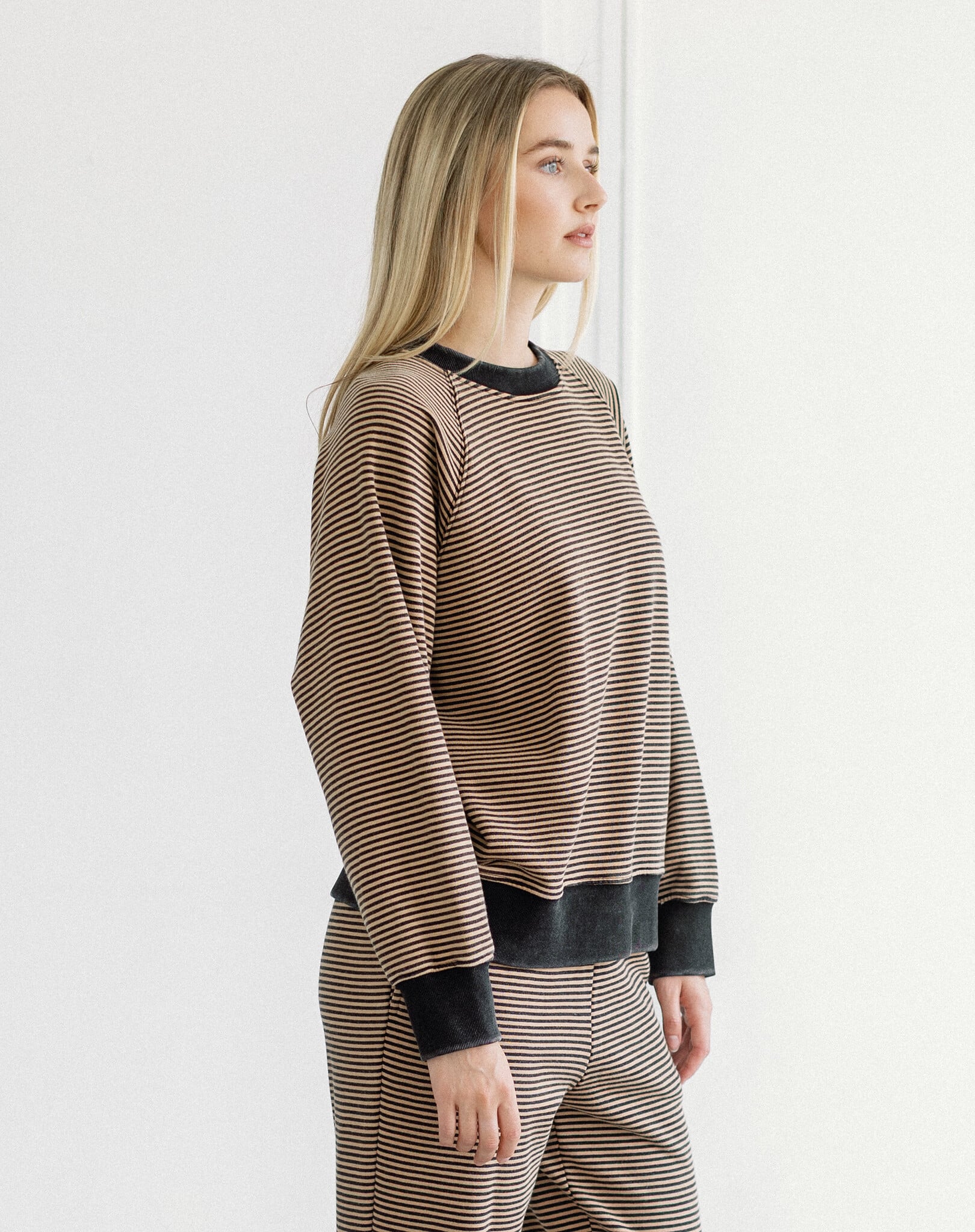 Brunette The Label Mini Striped Crew