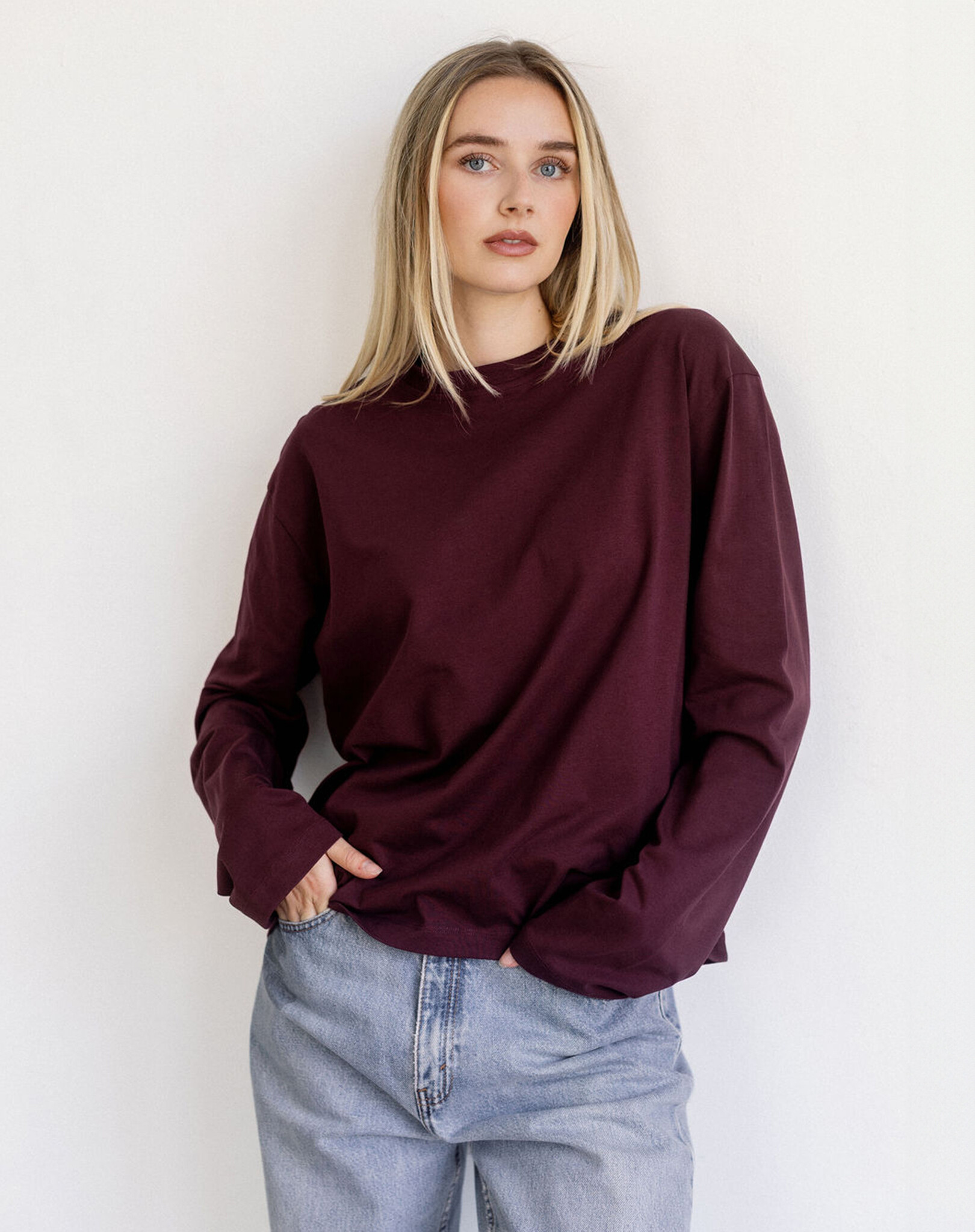 Brunette The Label Long Sleeve Boxy Tee