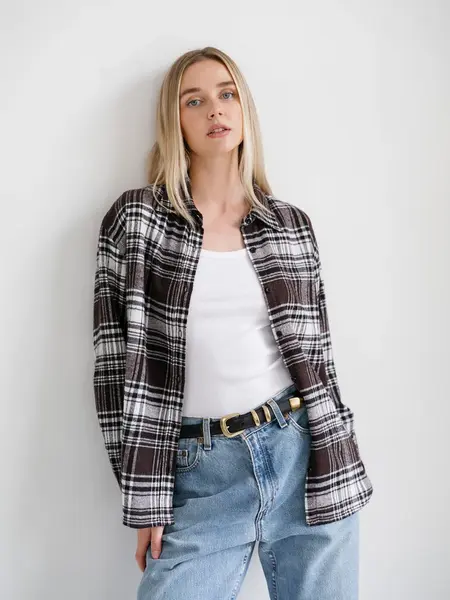 Brunette The Label Plaid Button Up Shirt