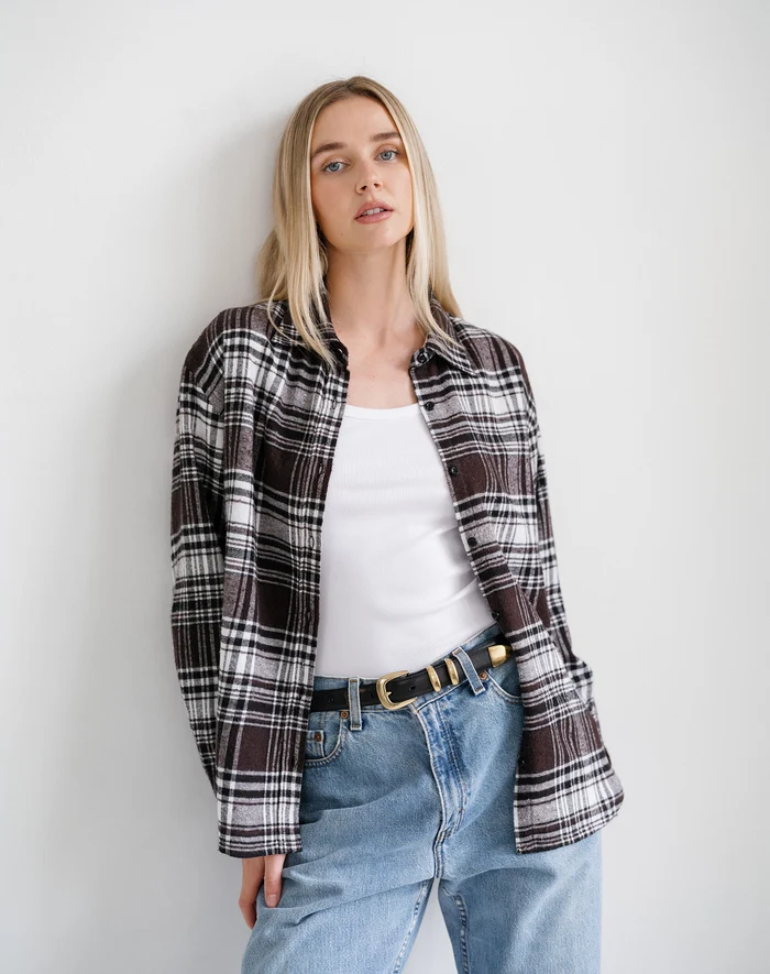 Brunette The Label Plaid Button Up Shirt