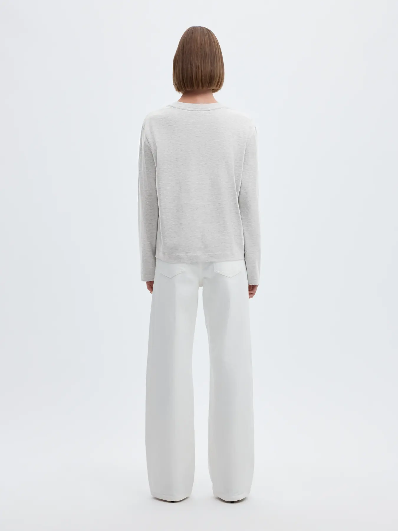 Selected Essential Long Sleeve Boxy Tee