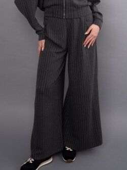 RD Style Caressa Striped Soft Knit Wide Leg Pants