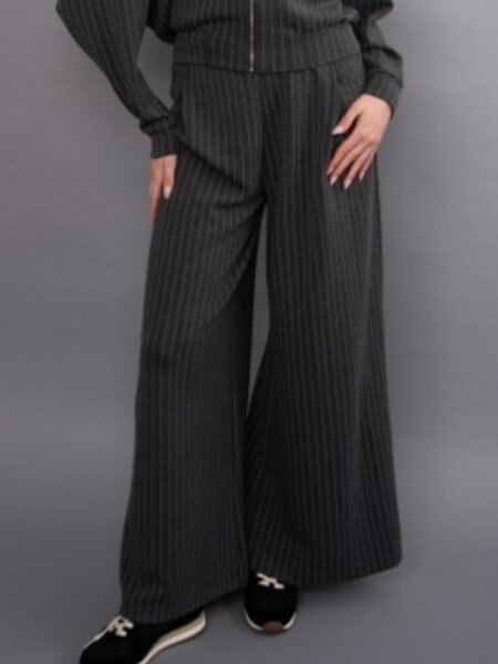 RD Style Caressa Striped Soft Knit Wide Leg Pants