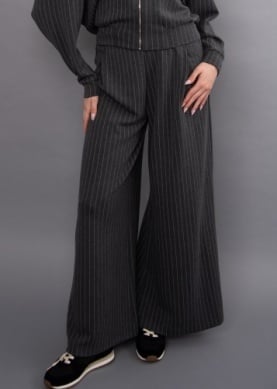 RD Style Caressa Striped Soft Knit Wide Leg Pants