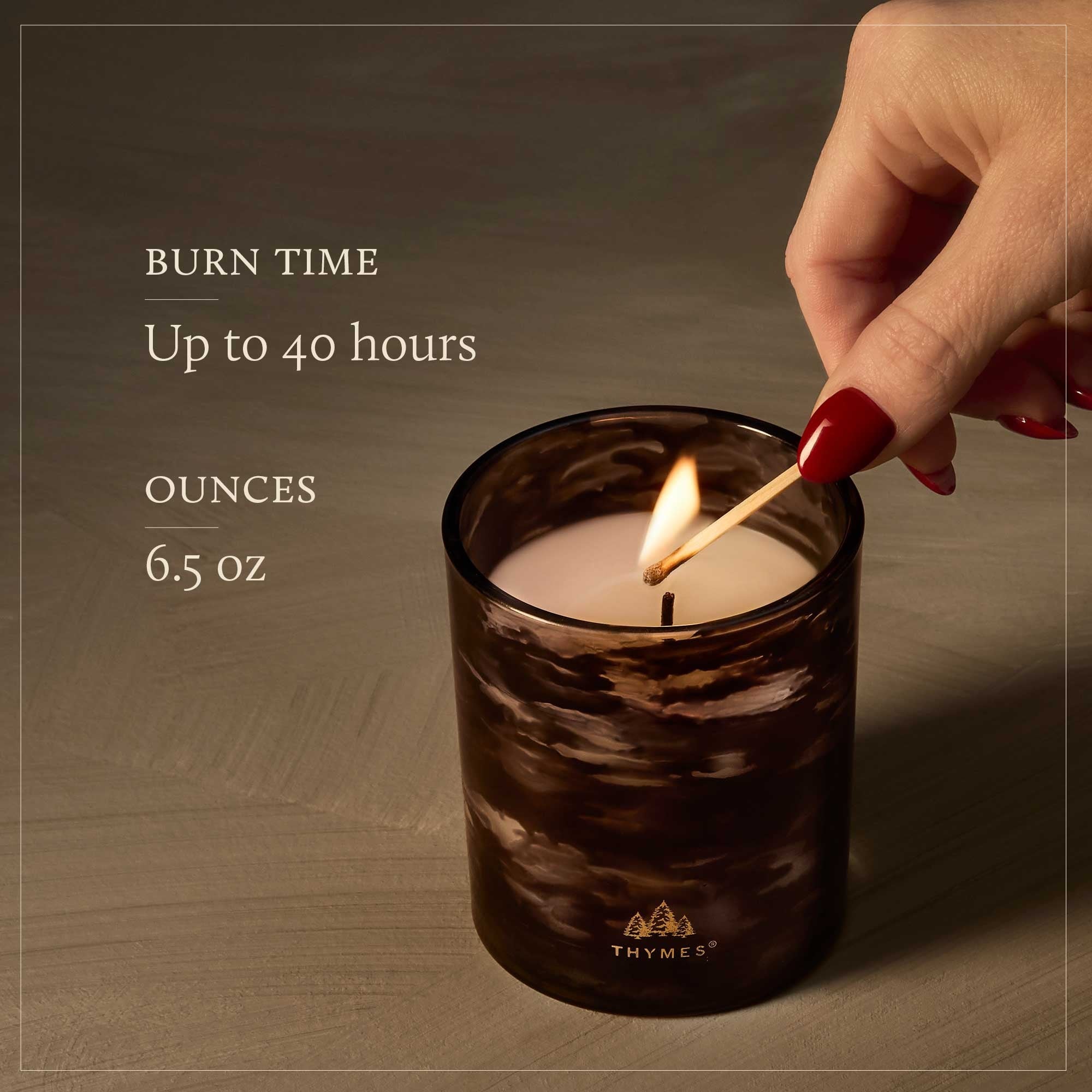 Thymes Boxed Candle Noir Woods 6.5oz