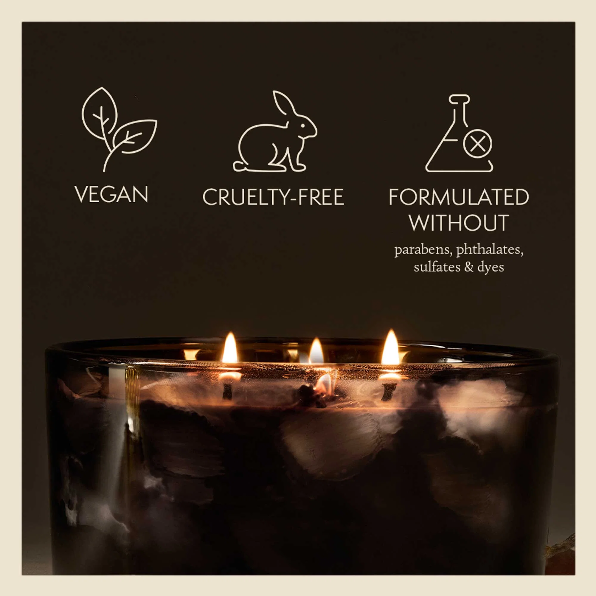 Thymes Poured Candle 3-Wick Noir Woods 18oz