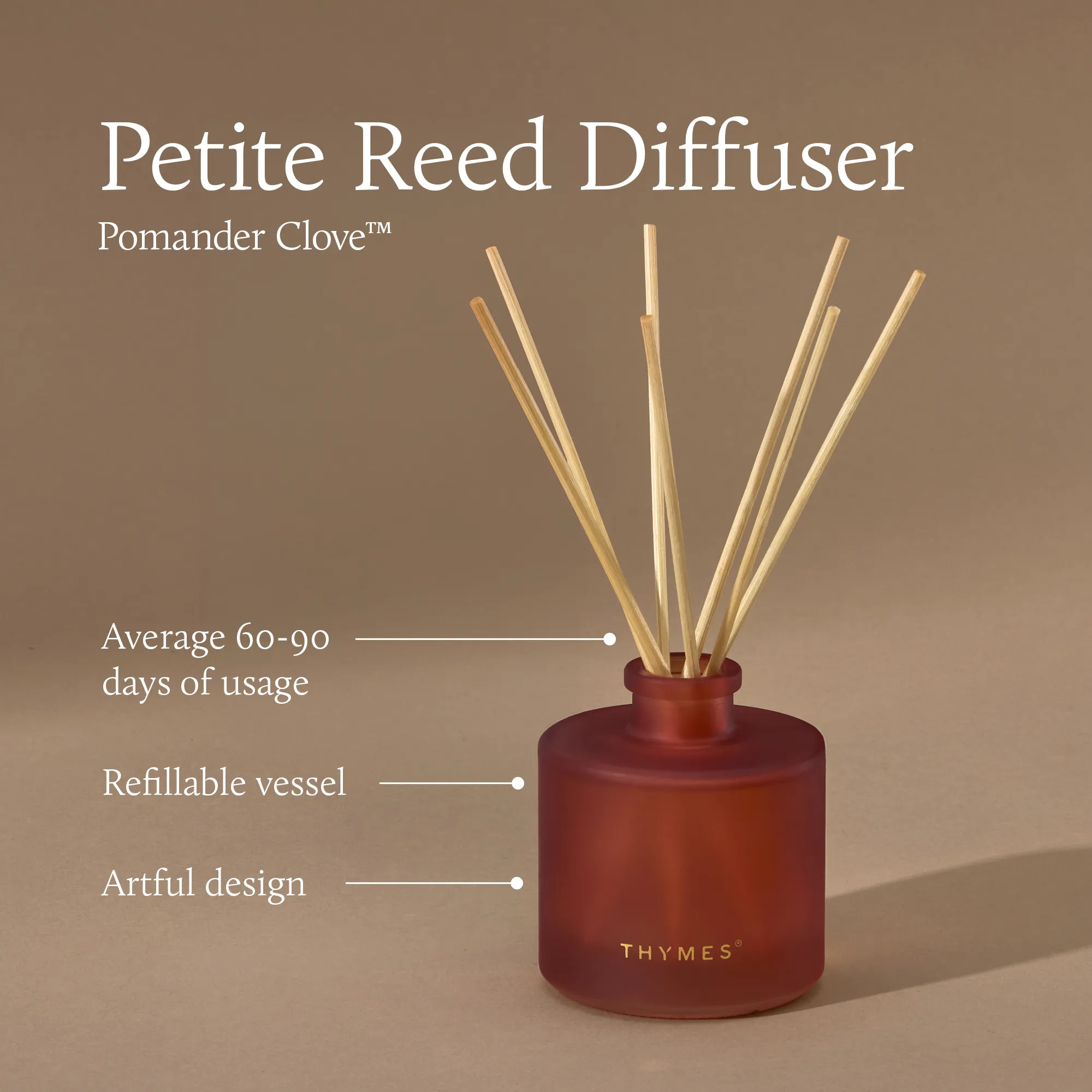 Thymes Petite Reed Diffuser Pomander Clove