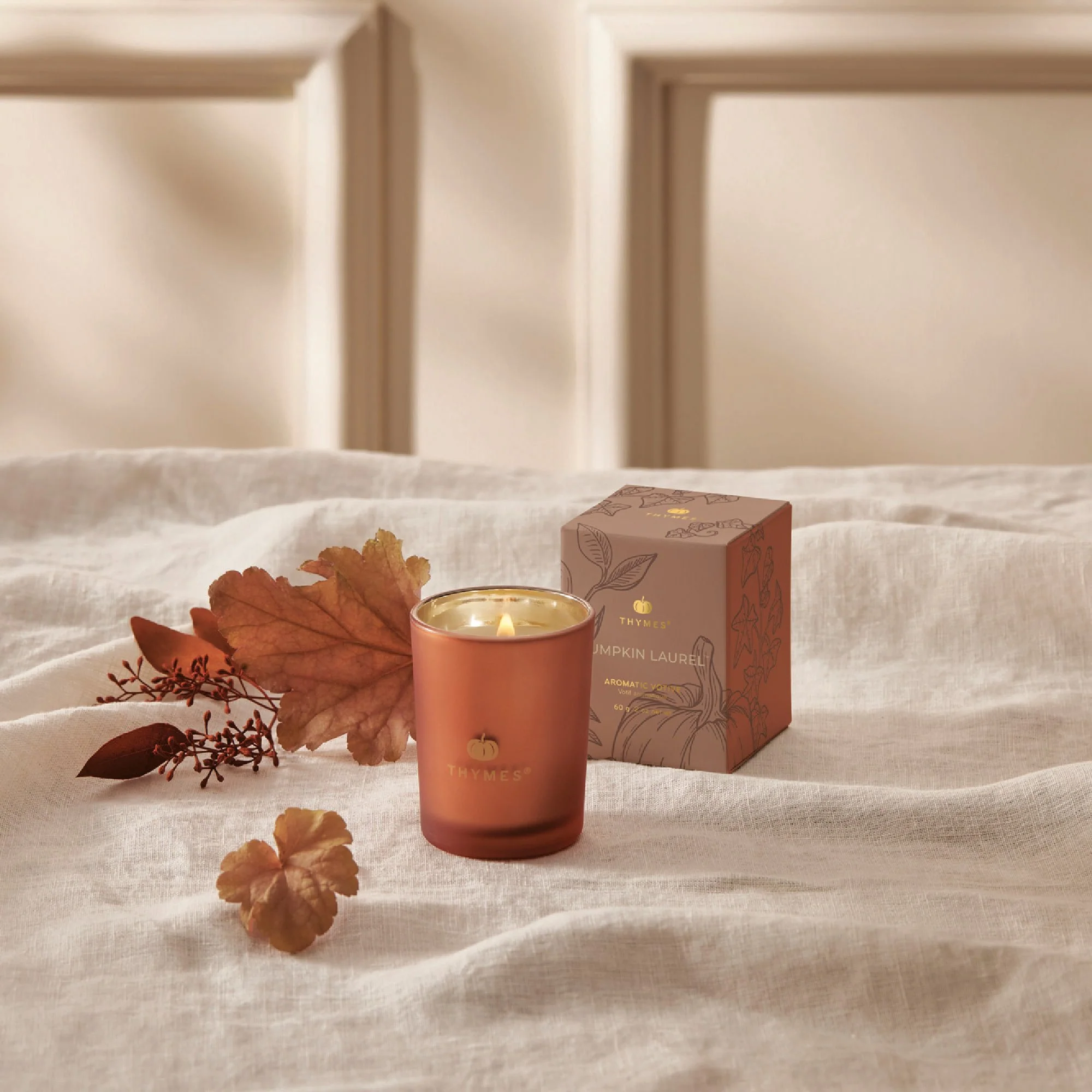 Thymes Votive Candle Pumpkin Laurel 2oz