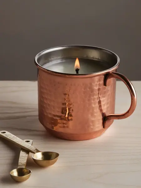 Thymes Poured Candle Copper Mug Simmered Cider