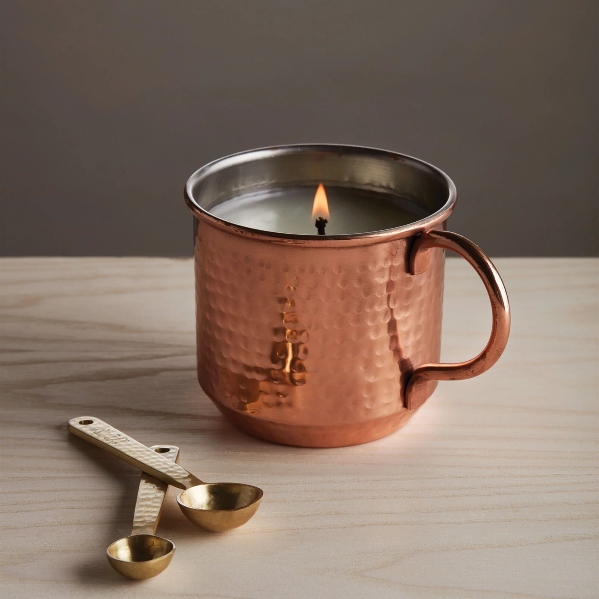 Thymes Poured Candle Copper Mug Simmered Cider
