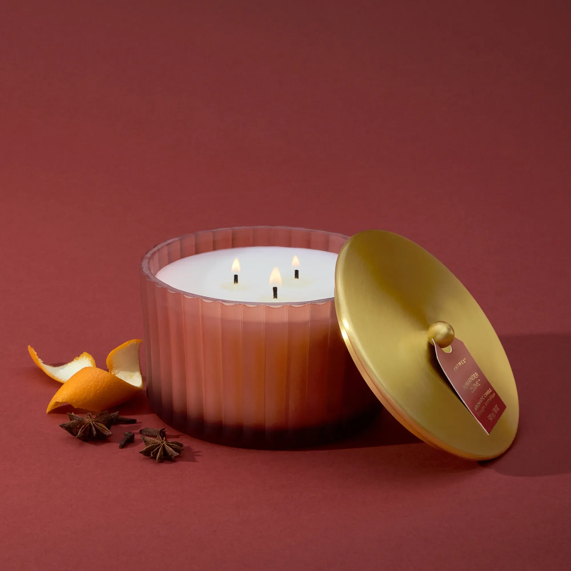 Thymes Poured Candle 3-Wick Pomander Clove 18oz