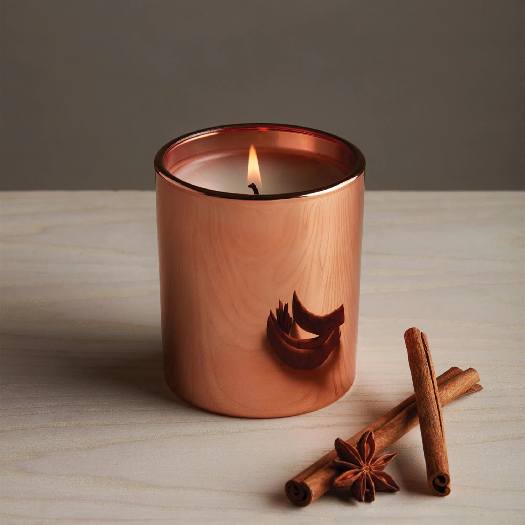 Thymes Metallic Poured Candle Simmered Cider