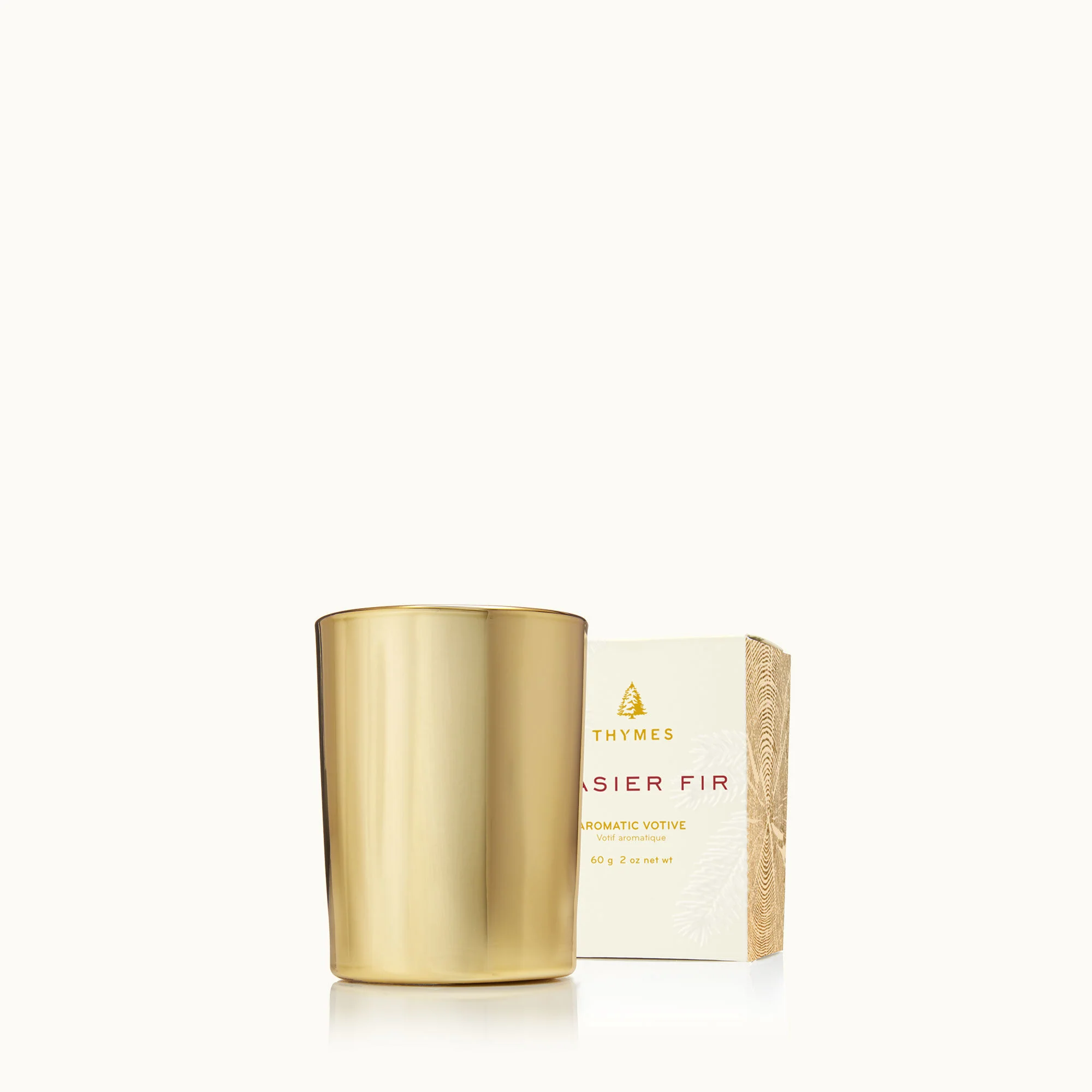 Thymes Gilded Votive Candle Gold Frasier Fir