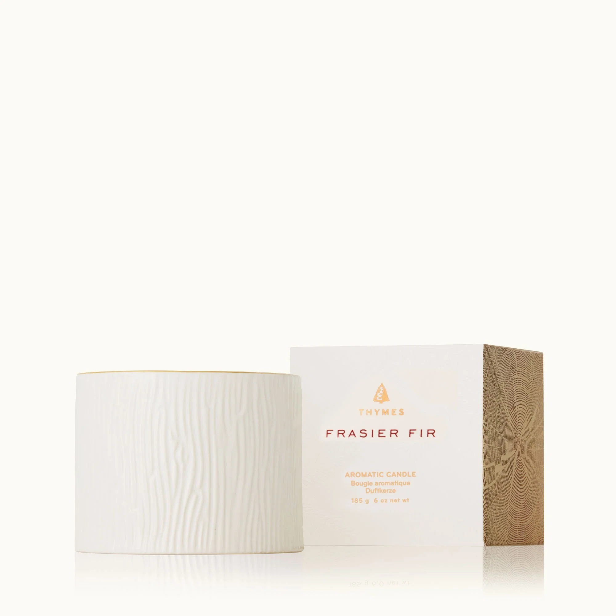 Thymes Gilded Ceramic Poured Candle Frasier Fir Petite 6oz