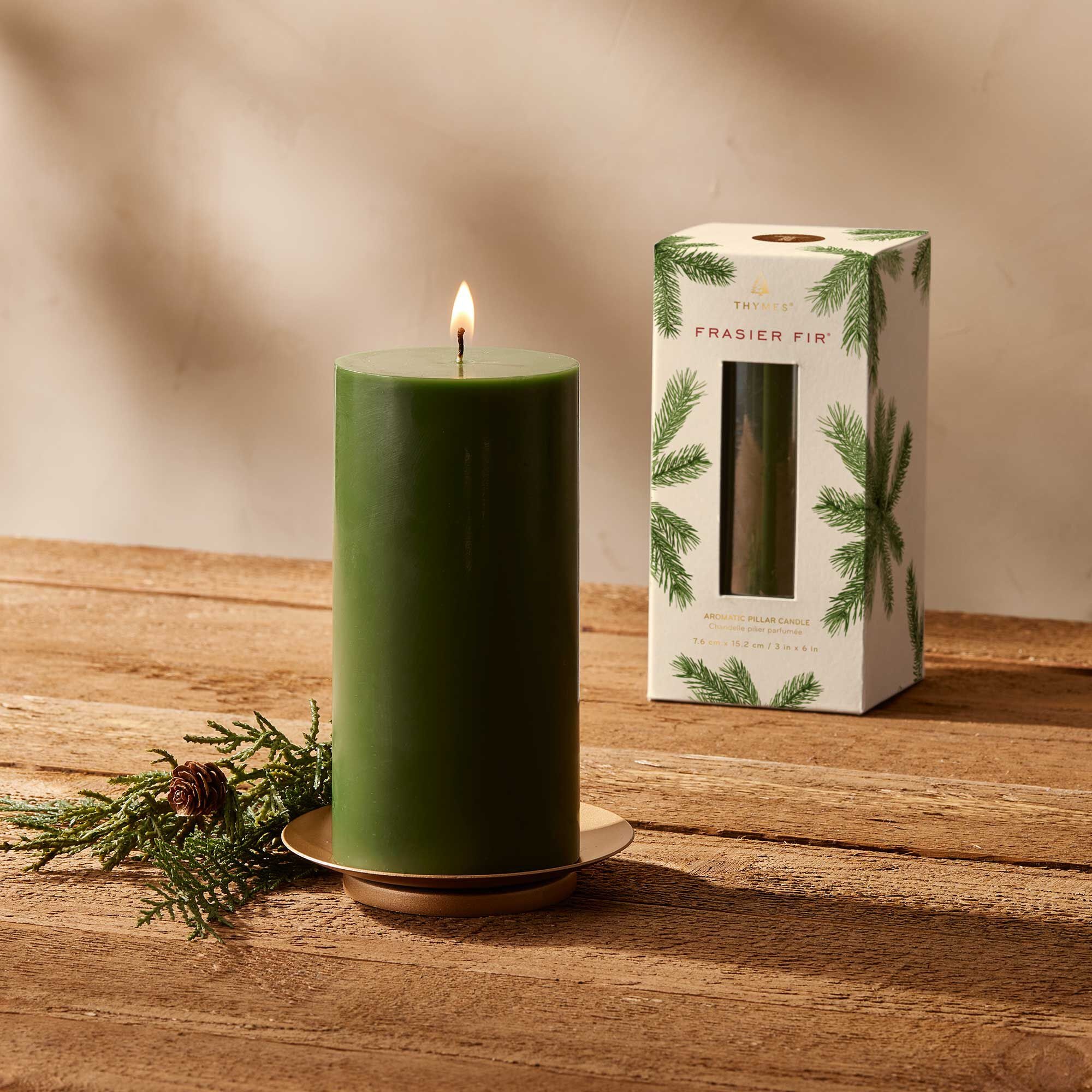 Thymes Frasier Fir Pillar Candle 3x6"