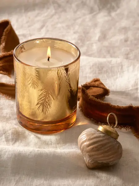 Thymes Poured Candle Gold Pine Needle Frasier Fir 6.5oz