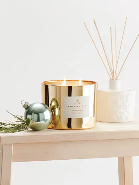 Thymes Gold Poured Candle Frasier Fir 17oz