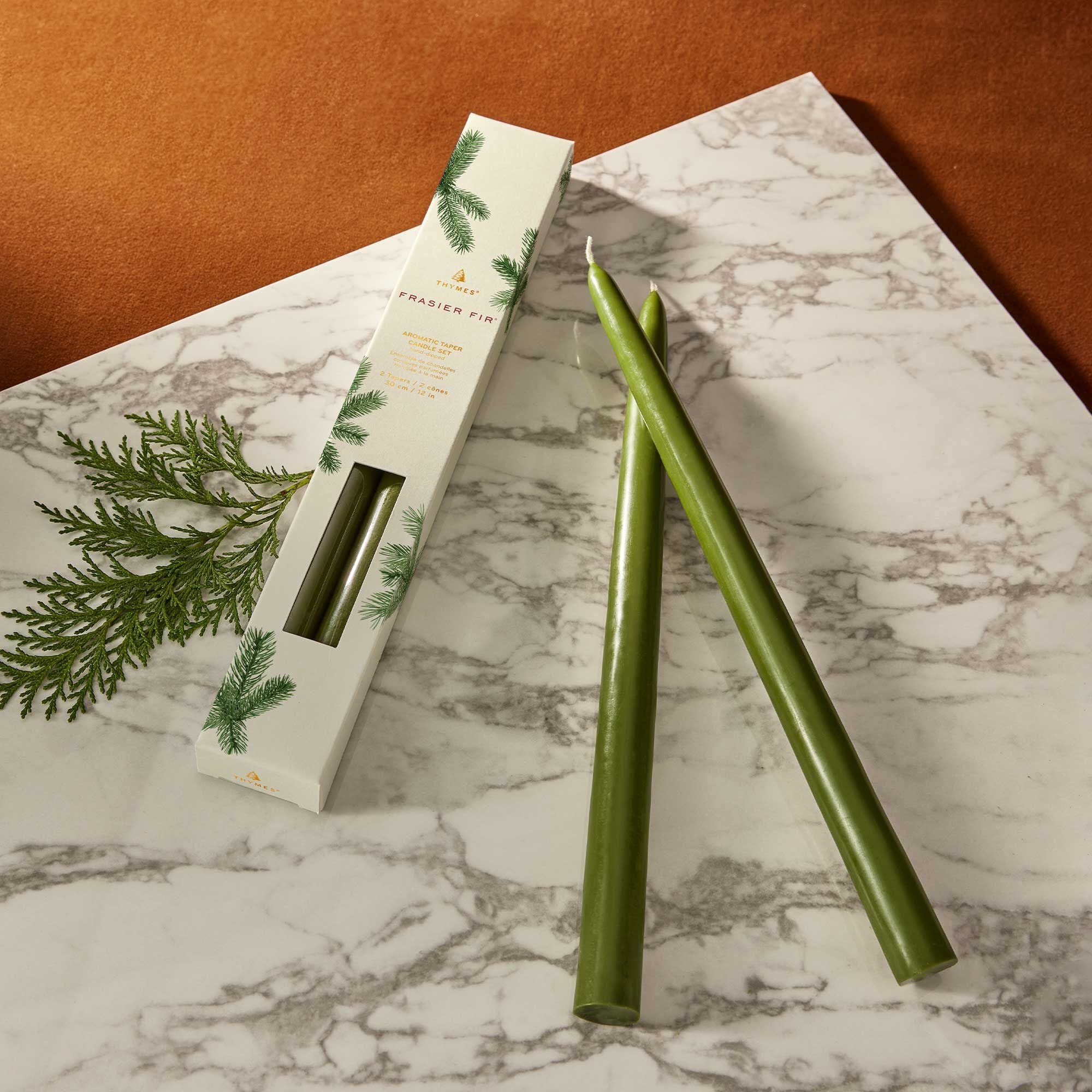 Thymes Frasier Fir Heritage Taper Candle Set