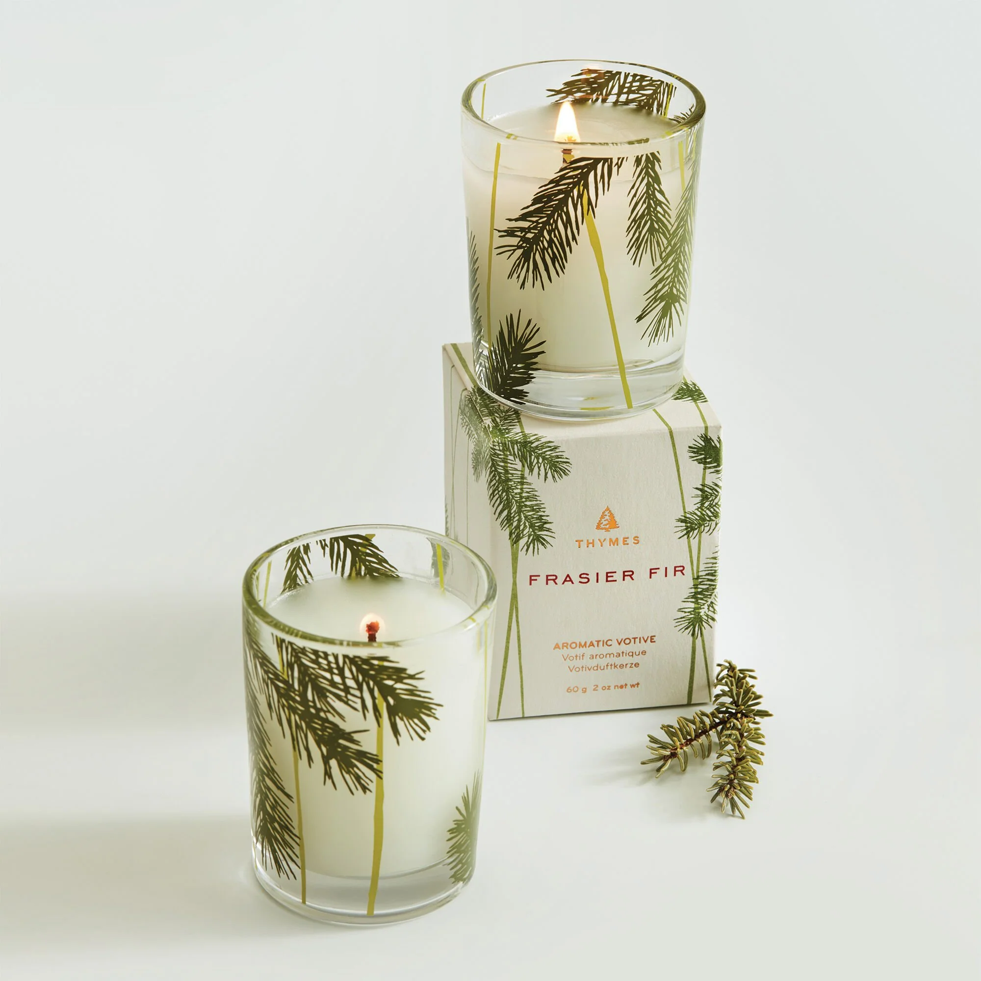 Thymes Votive Candle Pine Needle Design Frasier Fir